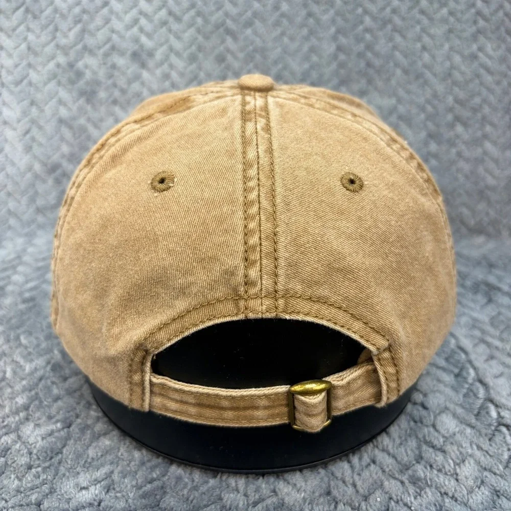 Back to Nature Camper Van Embroidered Dad Hat Beige Washed Cotton Baseball Cap